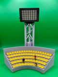 Subbuteolab linea stadio curva 3D completa di riflettore - seggiolini gialli