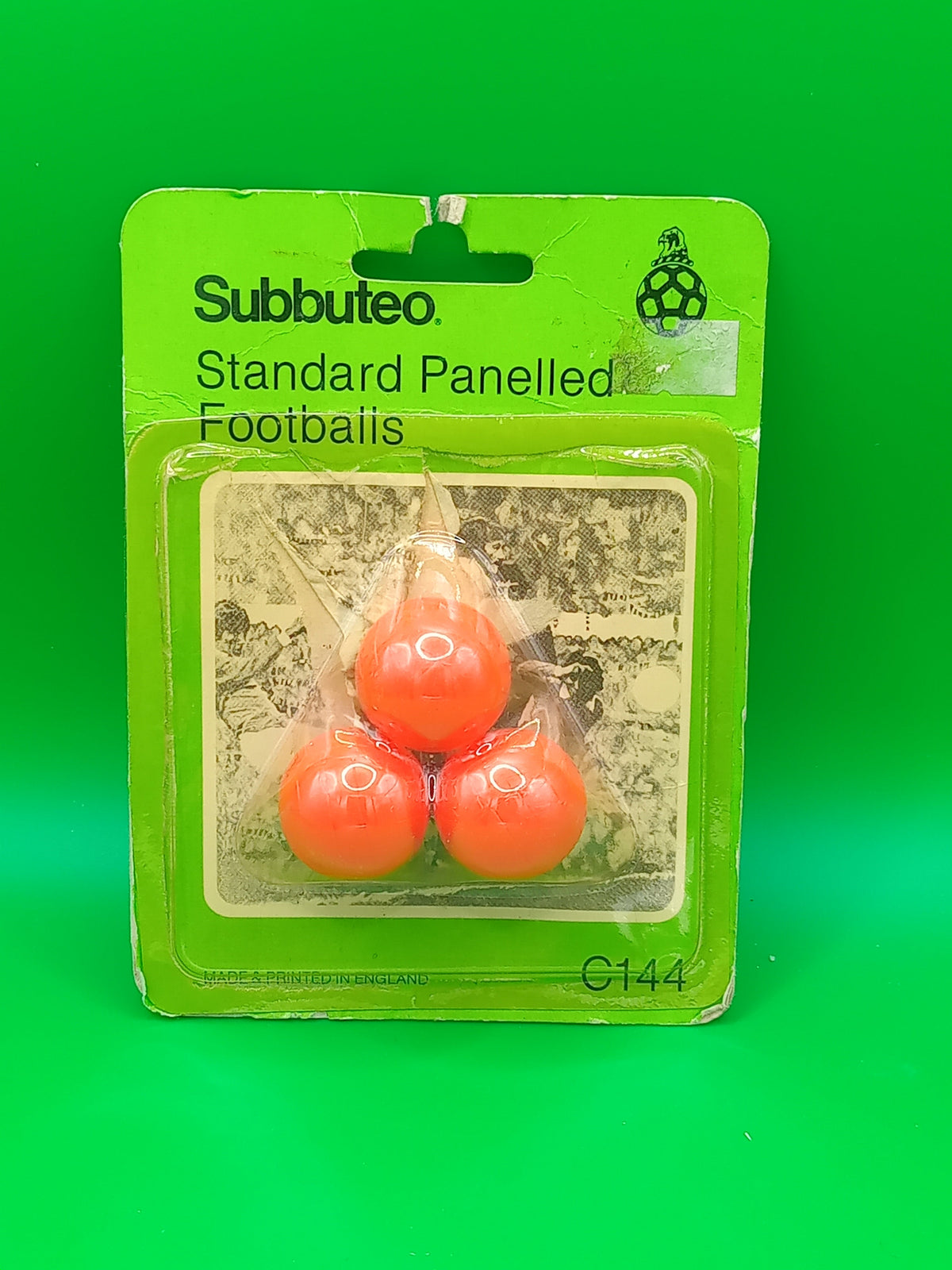 Subbuteo blister 3 palloni Standard Panelled Footballs C144 - arancioni