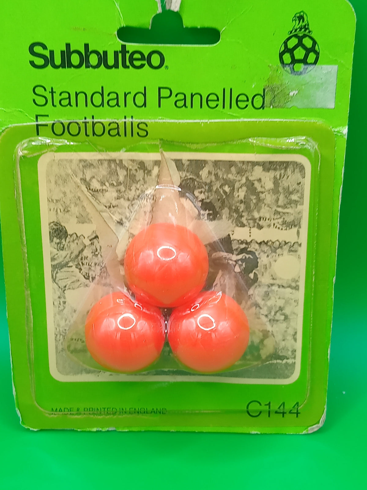 Subbuteo blister 3 palloni Standard Panelled Footballs C144 - arancioni