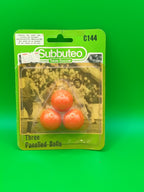 Subbuteo blister 3 palloni Three Panelled Balls C144 - arancioni