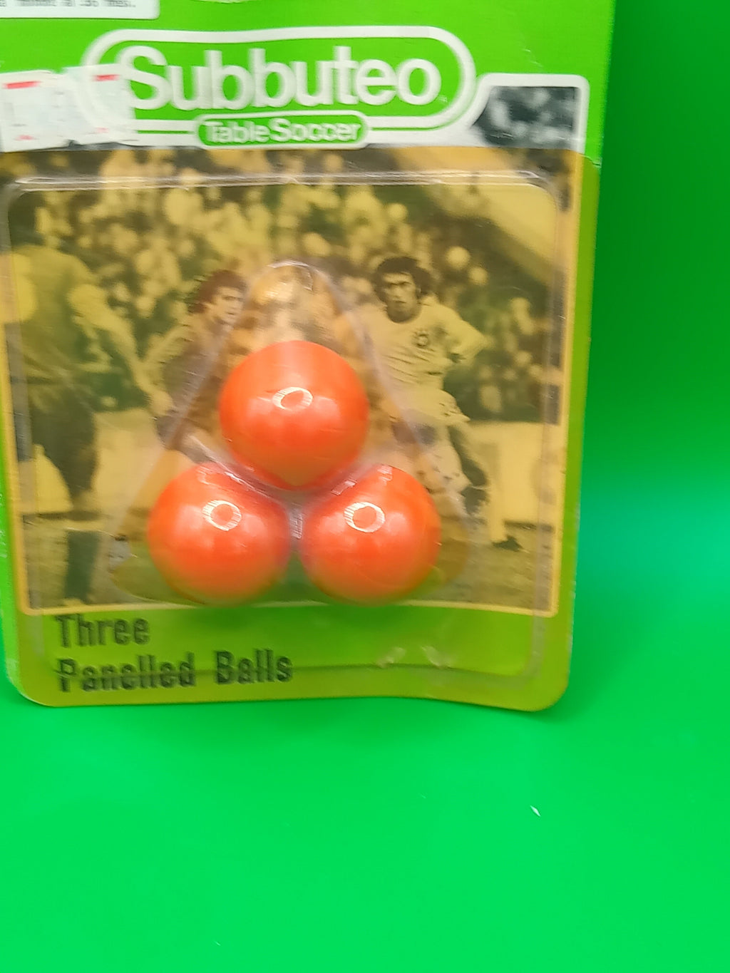 Subbuteo blister 3 palloni Three Panelled Balls C144 - arancioni