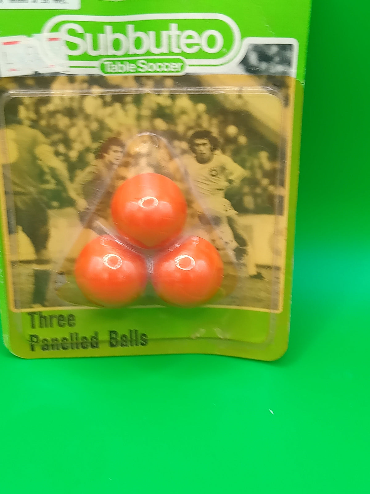 Subbuteo blister 3 palloni Three Panelled Balls C144 - arancioni