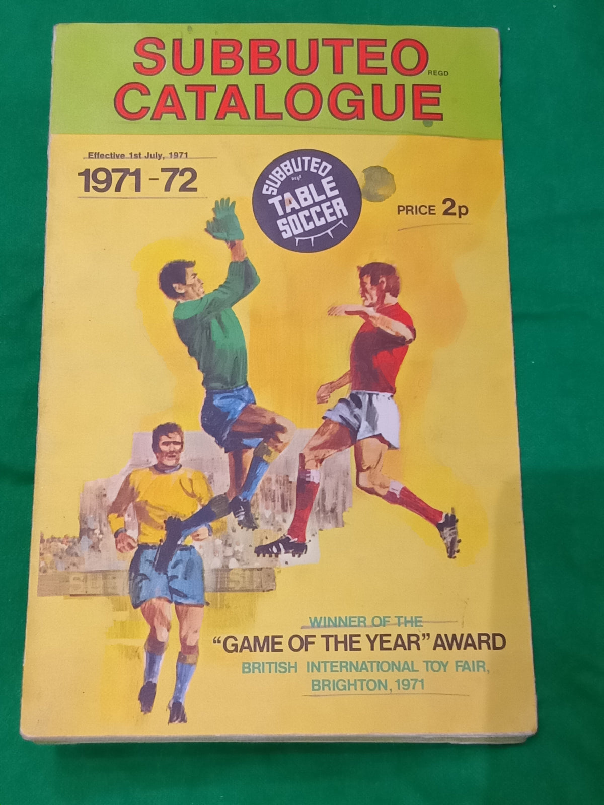 Subbuteo catalogo illustrato in lingua inglese 1971-72