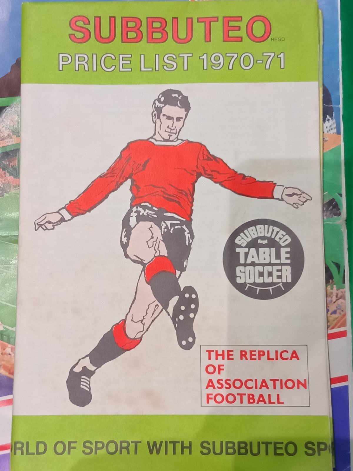 Subbuteo Price List 1970/71