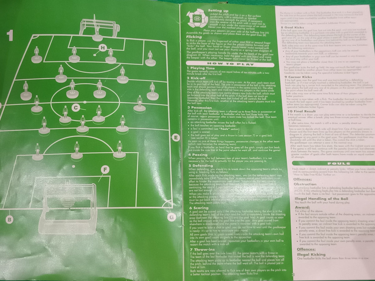 Subbuteo Hasbro regole di gioco multilingue 1997