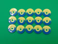 Astrobase kit da 15 dischetti bicolore - giallo/blu
