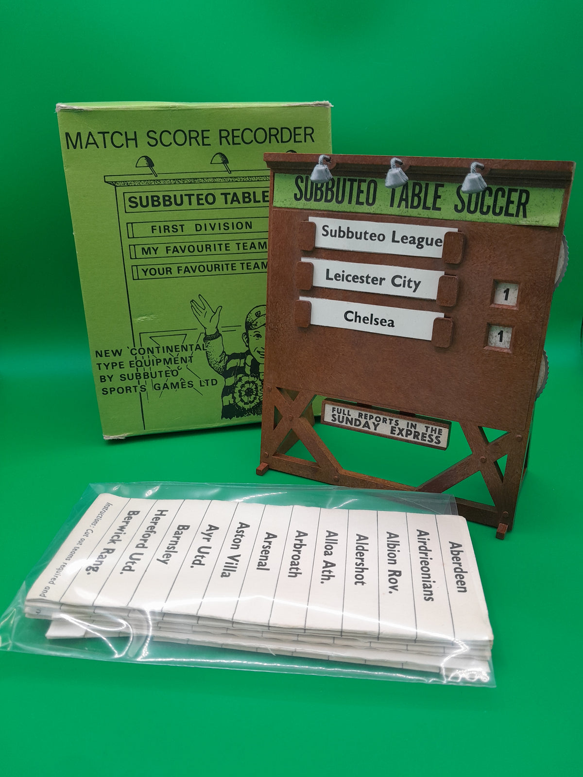 Subbuteo Table Soccer Match Score Recorder C115