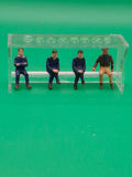 Subbuteo panchina bordo campo con personaggi - blu