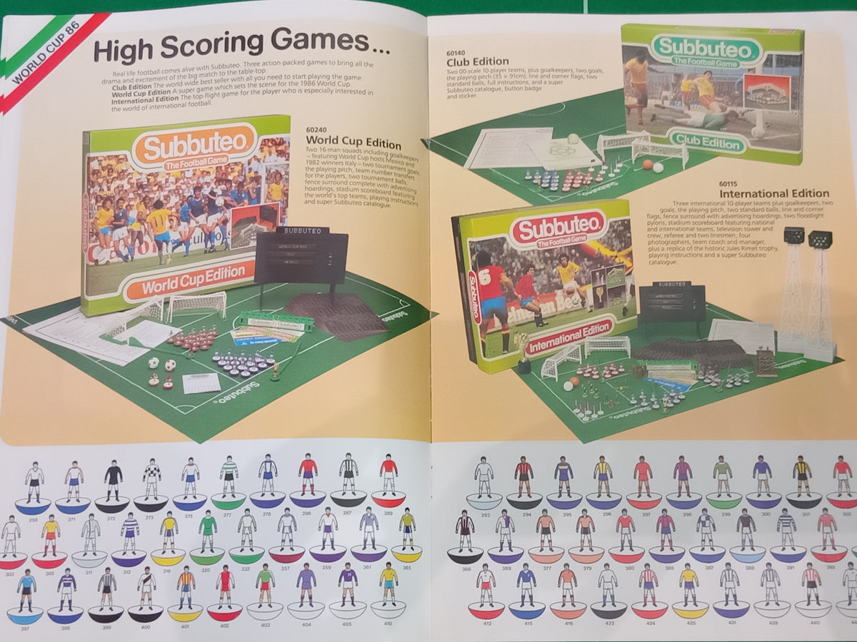 Subbuteo catalogo world cup '86 - lingua inglese
