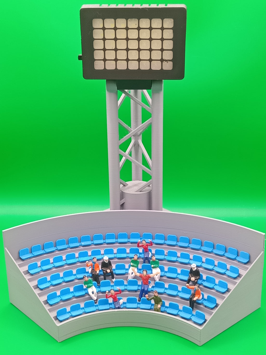 Subbuteolab linea stadio curva completa di riflettore - seggiolini blu
