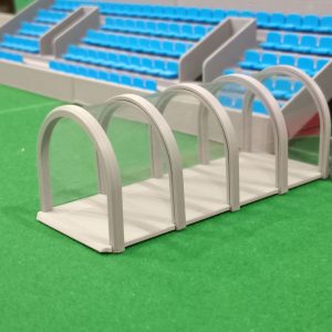 Subbuteolab linea stadio tunnel ingresso campo stampato in 3D - colore grigio